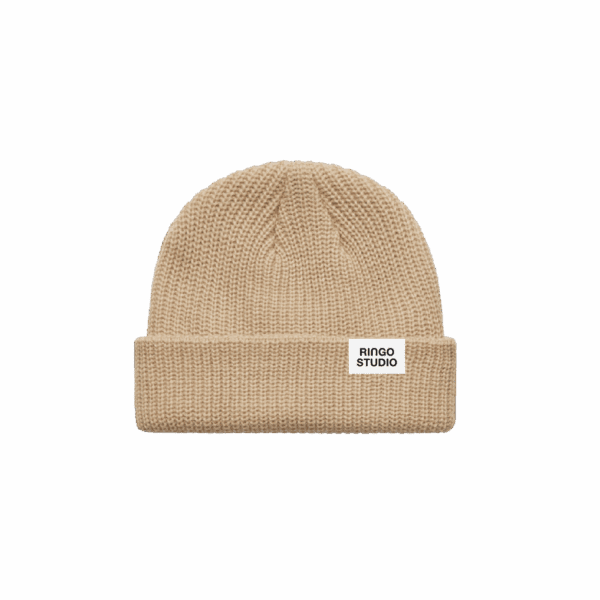 Ringo Studio Tan coloured beanie, one size fits most.